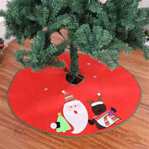 Christmas Tree Skirts 90cm Edge Snowman Santa Claus Tree Skirt ...