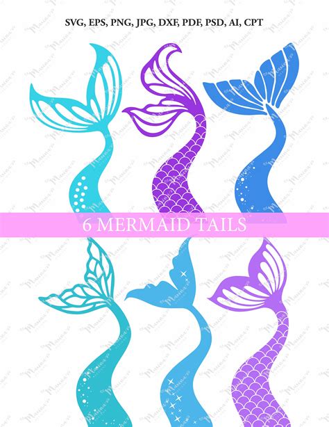 Embellishments Mermaid Tail SVG Mermaid Cut File Mermaid Scales