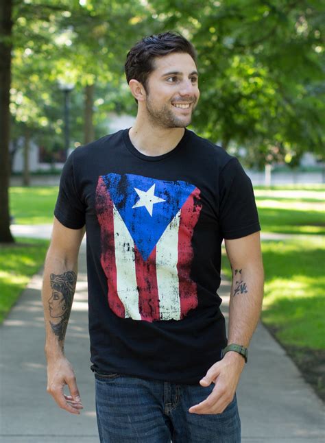 Puerto Rico Flag Boricua Nuyorican Puerto Rican Pride Unisex T Shirt Adults Black On