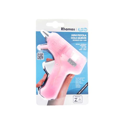 Pistola Cola Quente Pequena 8W BiVolt GM 160E Pink Rhamos Brito