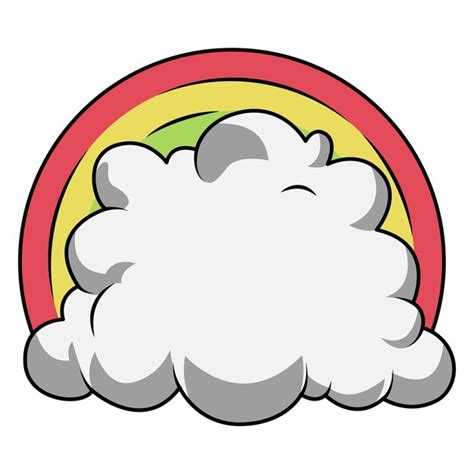 Vecteur Nuage Et Arc en ciel Dans Le Style De Dessin Animé Vecteur