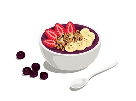 Acai Bowl Vector Art Stock Images Depositphotos