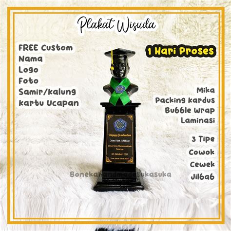 Jual Patung Piala Wisuda Plakat Wisuda Kado Wisuda Hadiah Wisuda Patung