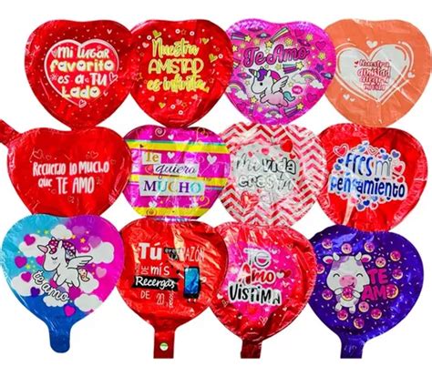 Lote Globos Metalicos San Valentin Surtidos Pulgadas Mercadolibre