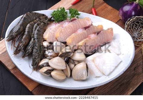 Mixed Seafood Hot Pot Filling Plate Stock Photo 2228487415 Shutterstock