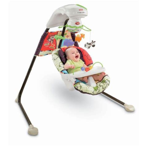 Luv U Zoo Cradle Swing From Fisher Price With A Plug In Option Modern