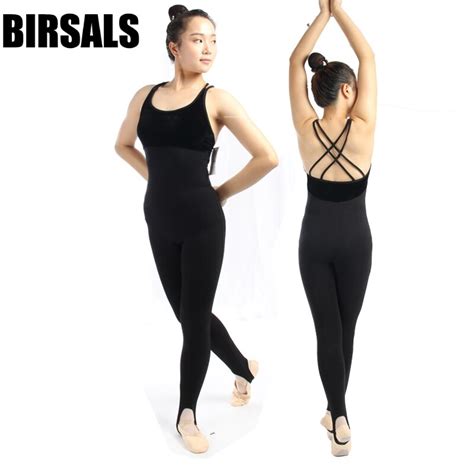 Ladies Black Dance Practicing Dance Gymnastics Costume Women Mock