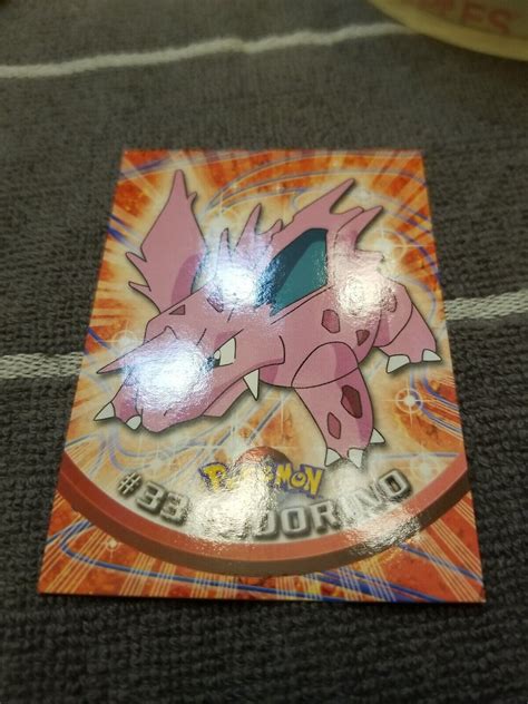 Vintage 1999 Pokemon Topps TV Animation Edition Card 33 Nidorino Red