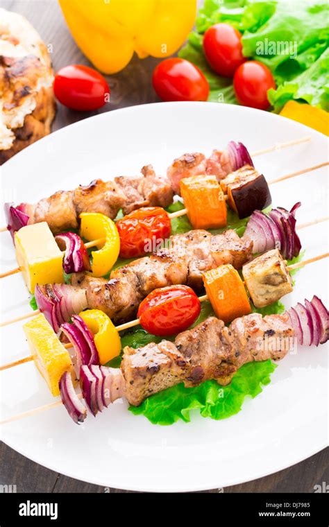 Barbeque Pork Kebabs Hi Res Stock Photography And Images Alamy