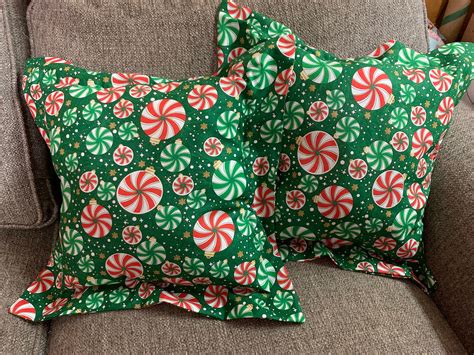 Pillows Pair Of Peppermint Candy Pillows Etsy