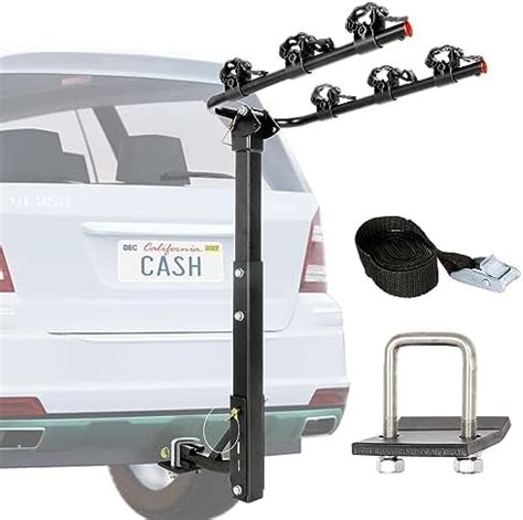 WEIZE 3-Bike Hitch Mount Rack with 1-1/4" and 2" Hitch for Cars, Trucks, SUVs, Tiltable Foldable ...