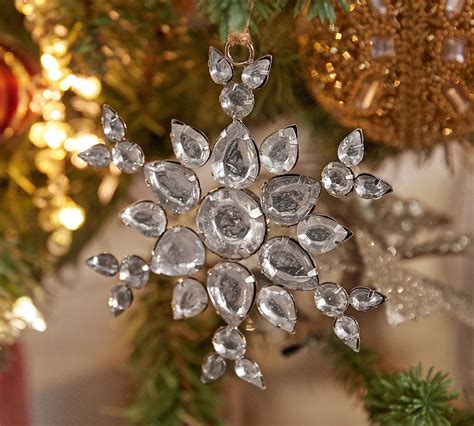 Jeweled Snowflake Christmas Ornaments Pottery Barn