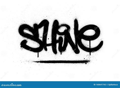 Graffiti Shine Word Sprayed In Black Over White Stock Vector