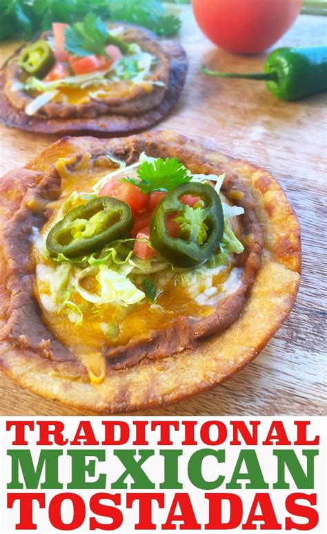 Mexican Tostadas With Refried Beans Cherry And Spice Recipe Mexican Food Recipes Tostadas