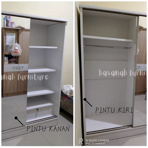 Lemari Pakaian Sliding 2 Pintu Full Cermin Frameless Murah Minimalis