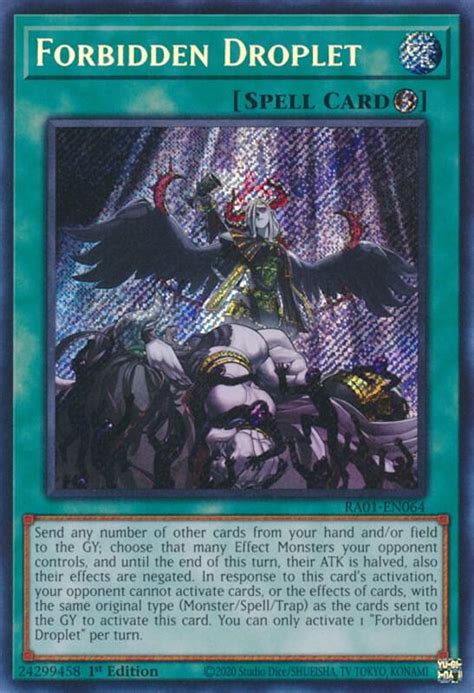 Forbidden Droplet Secret Rare Th Anniversary Rarity Collection