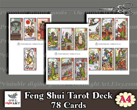 Printable Feng Shui Tarot Cards A Digital Chinese Tarot Cards Deck