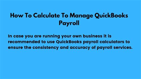 Ppt Quickbooks Payroll Calculator Powerpoint Presentation Free