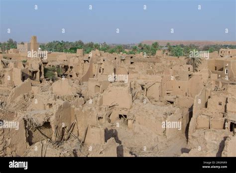 Ruins Of Ancient Arab Middle Eastern Old Town Built Of Mud Bricks Old