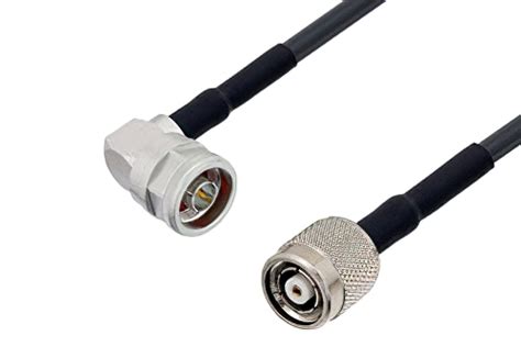 N Male Right Angle To Reverse Polarity Tnc Male Cable 50 Cm Length Using Lmr 240 Uf Coax With