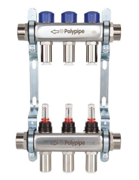 Polypipe Mm Port Underfloor Heating Manifold Stainless Steel