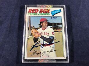 O Baseball Card Fergie Jenkins Red Sox Autographed Topps