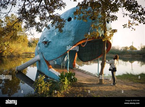 The Blue Whale Roadside Attraction On Route 66 In Oklahoma Usa Stock