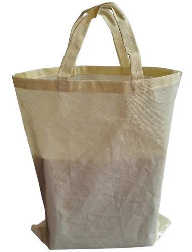 PP Light Yellow Non Woven Stitched Bag For ShoPPing Grocery Size