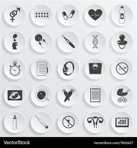 Simple Pregnancy Icons Royalty Free Vector Image