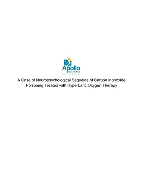 A Case Of Neuropsychological Sequelae Of Carbon Monoxide Poisoning