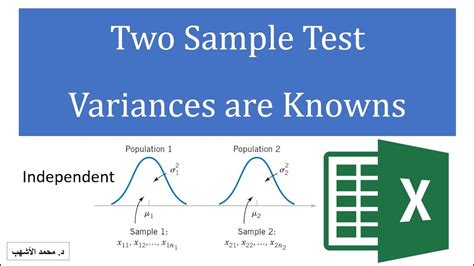 Two Samples Z Test Using Excel Youtube