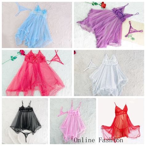 Jual Lingerie Lingerie Sexy Dress Seserahan Transparan Seksi Merah