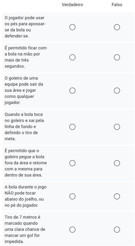 Marque V Verdadeiro E F Falso Nas Seguintes Regras Abaixo Brainly