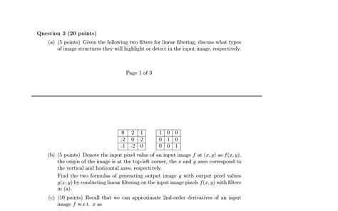 Solved Question 3 20 Points A 5 Points Given The