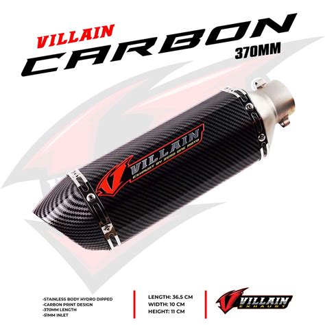 Villain Carbon Full System Muffler With Elbow Aerox Nmax Beat Click