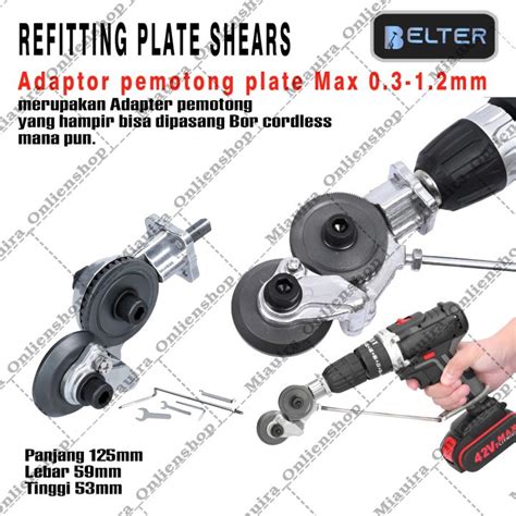 Adaptor Bor Pemotong Seng Alat Adapter Drill Plate Cutter Alat Potong