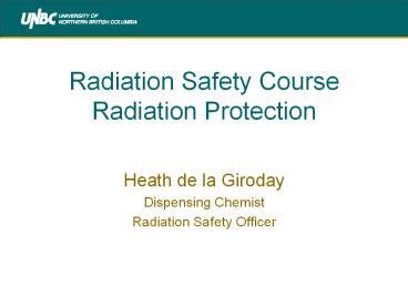 PPT Radiation Safety Course Radiation Protection PowerPoint