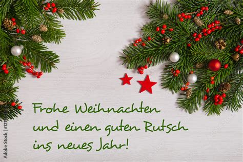 Frohe Weihnachten Und Einen Guten Rutsch Weihnachtlicher Hintergrund