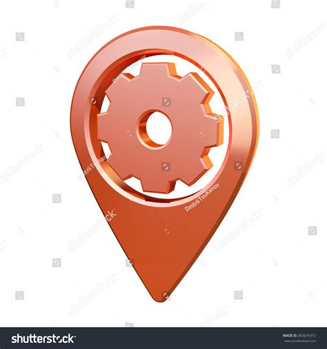 Orange Map Pin Icon Gear Option Stock Illustration 365675972 Shutterstock