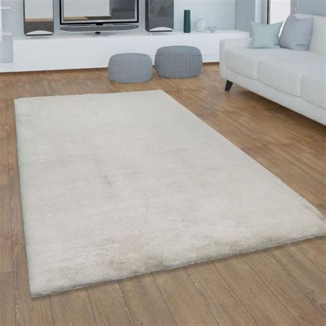 Tapis Poils Longs Shaggy Pour Salon Moelleux Doux Lavable Beige