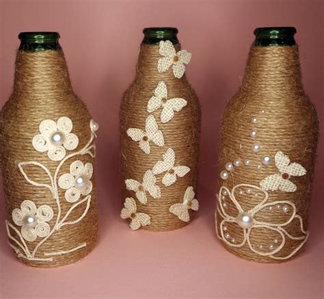 3 Bottle Craft Ideas With Jute