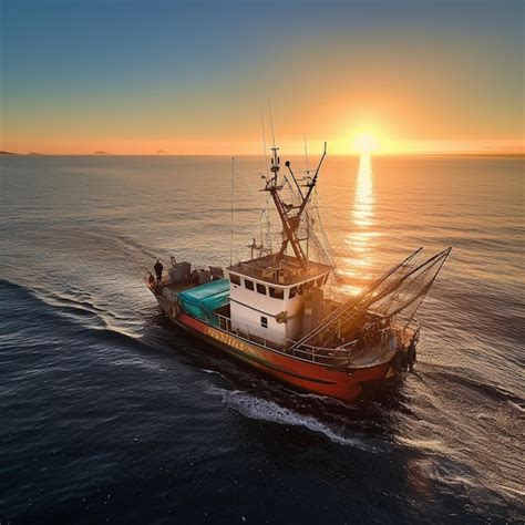Premium Ai Image Drone Perspective Boat In The Vastness Of The