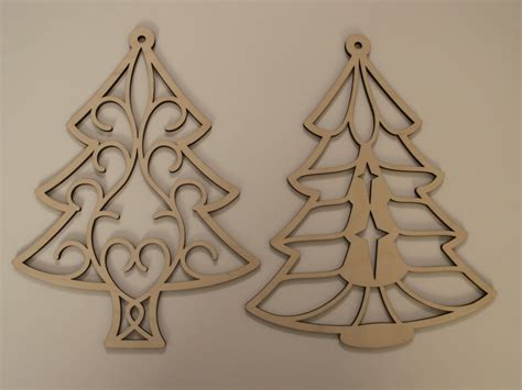 Christmas Tree Laser Cut Wood Ornaments By Tomacraftplace On Etsy