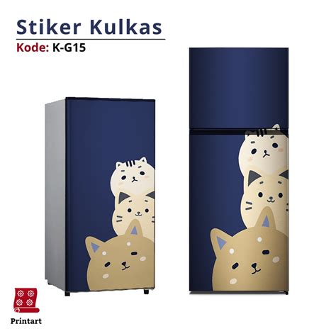 Jual Stiker Kulkas Pintu Dan Pintu Motif Kucing Kode K G Shopee