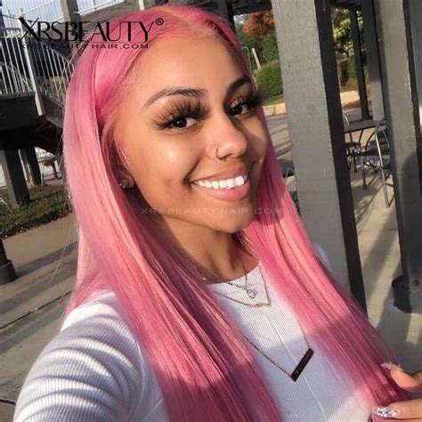 Pink Lace Front Wig 13x4 Transparent Lace Human Hair Wig Cfw15 Hair