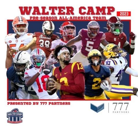 2023 Walter Camp Preseason Fbs All America Teams Presented By 777