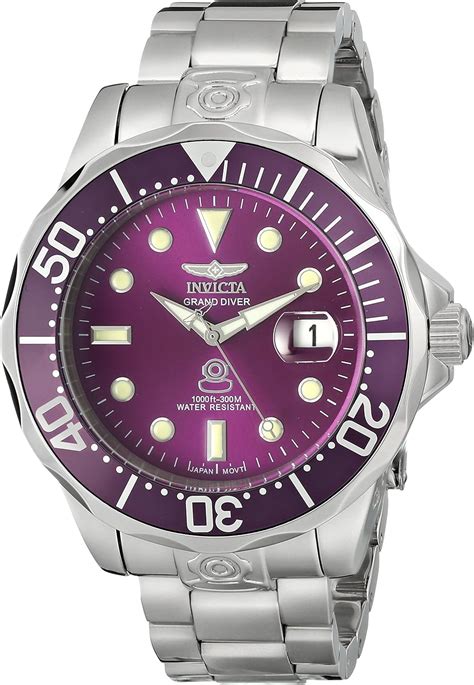 Invicta Men S Pro Diver Automatic Purple Dial Stainless Steel