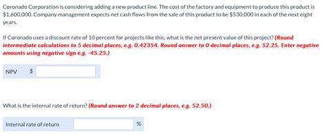 Solved Coronado Corporation Is Considering Adding A New Chegg