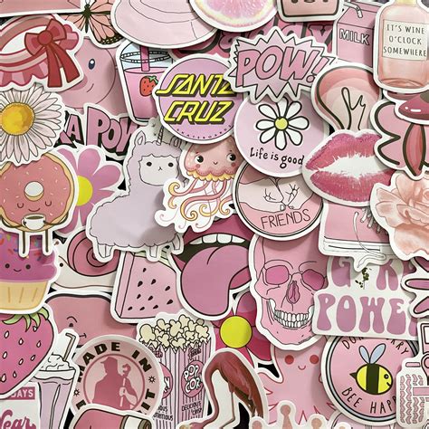 25/50/100 Pink Theme Vinyl Stickers Die Cut Decal Set - Etsy