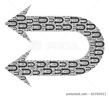 Double Left Arrow Recursive Composition Of Stock Illustration